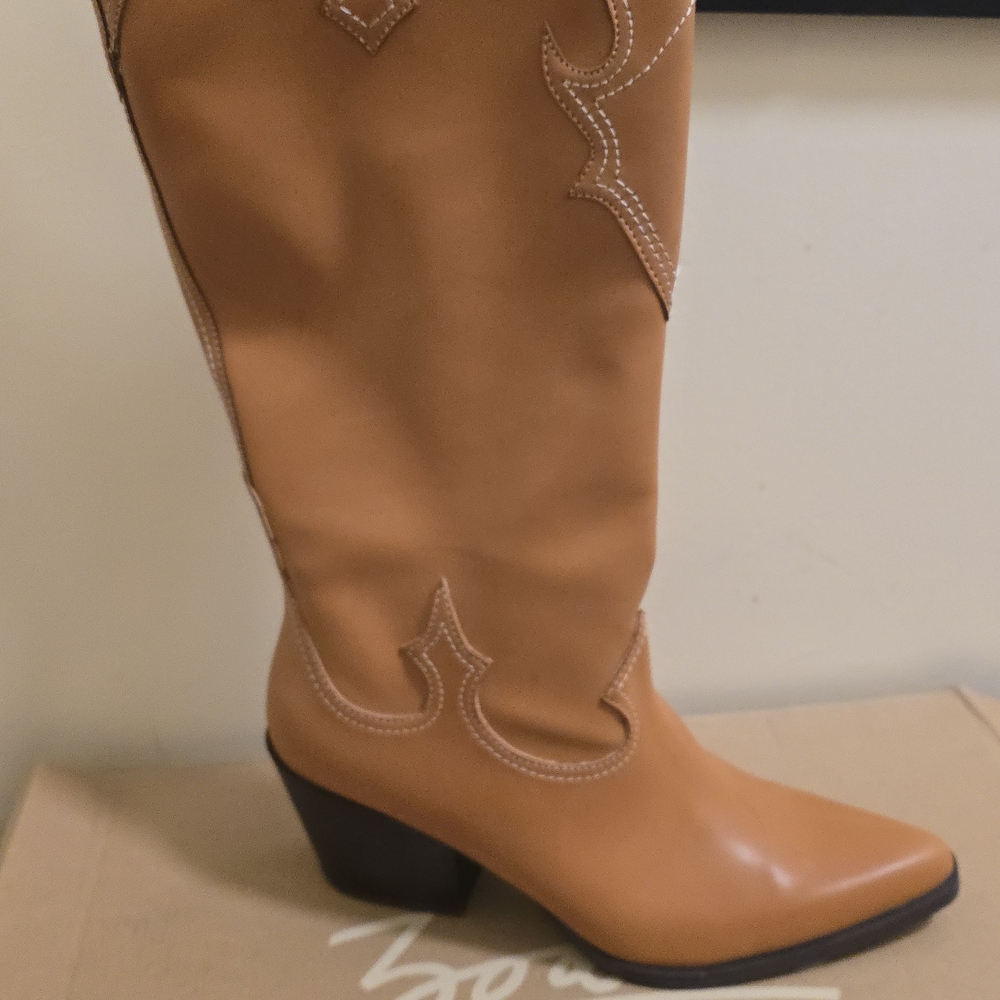 Zodiac Tan Heeled Western Boots